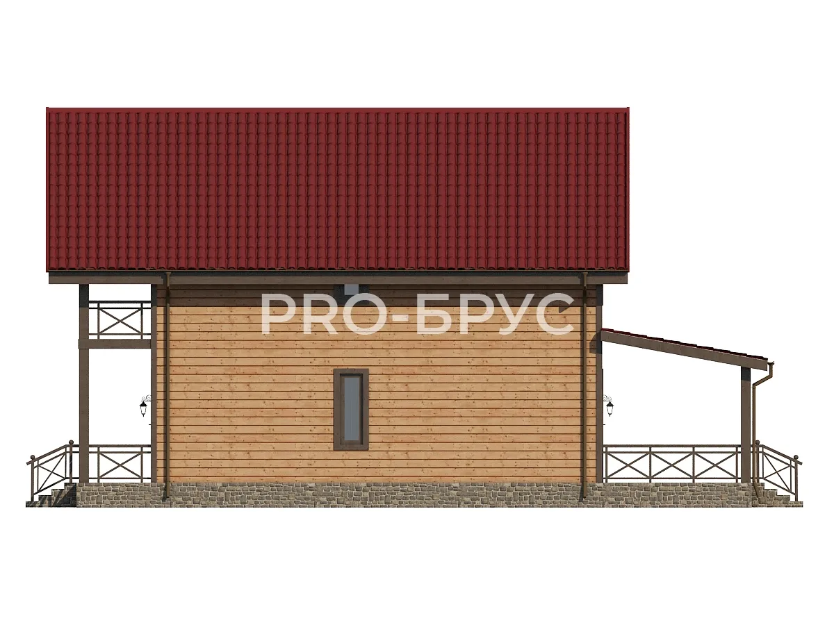 Проект дома из бруса - 9х13 - «Химки» - 150 м² - вид слева
