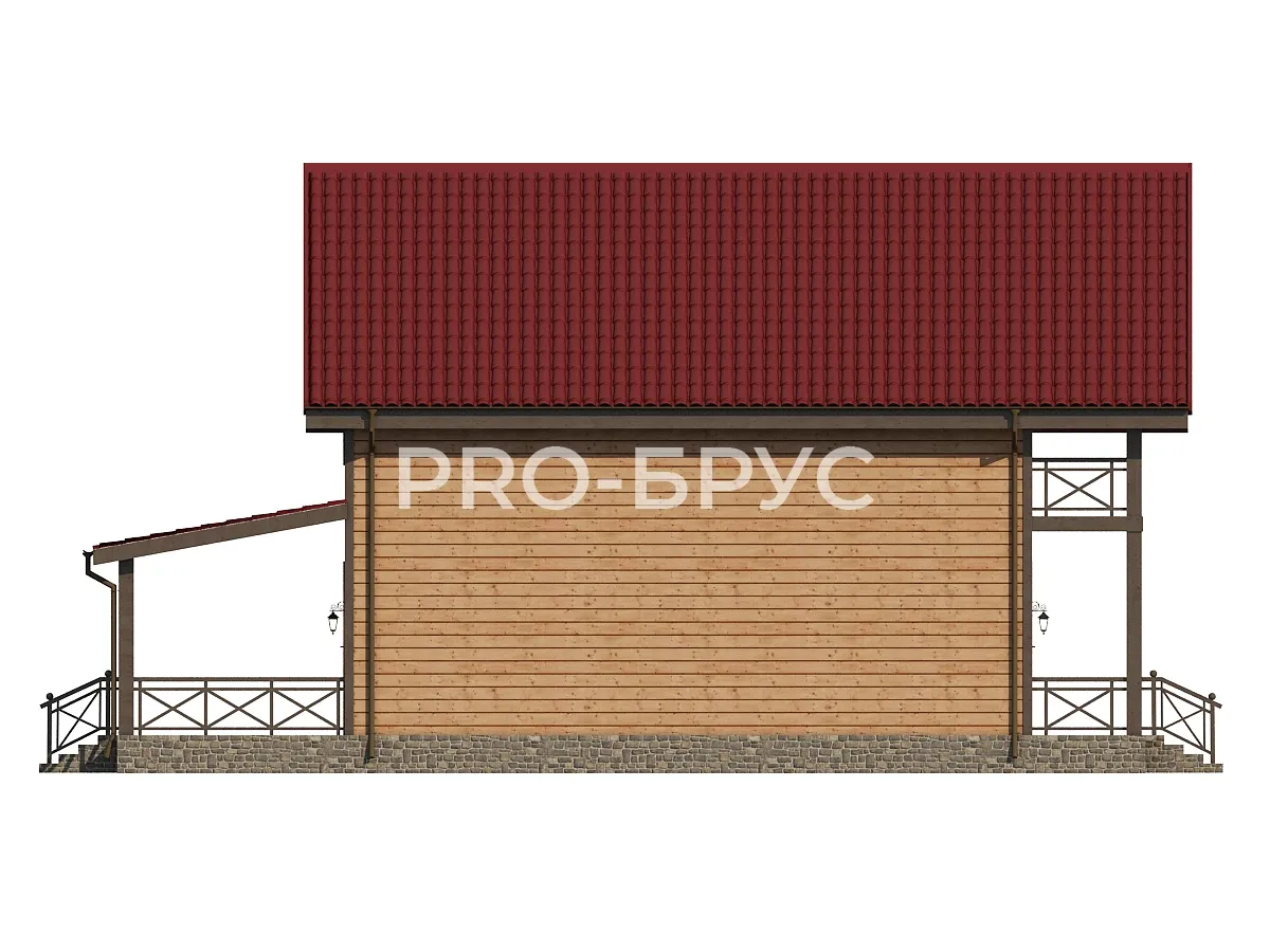 Проект дома из бруса - 9х13 - «Химки» - 150 м² - вид справа