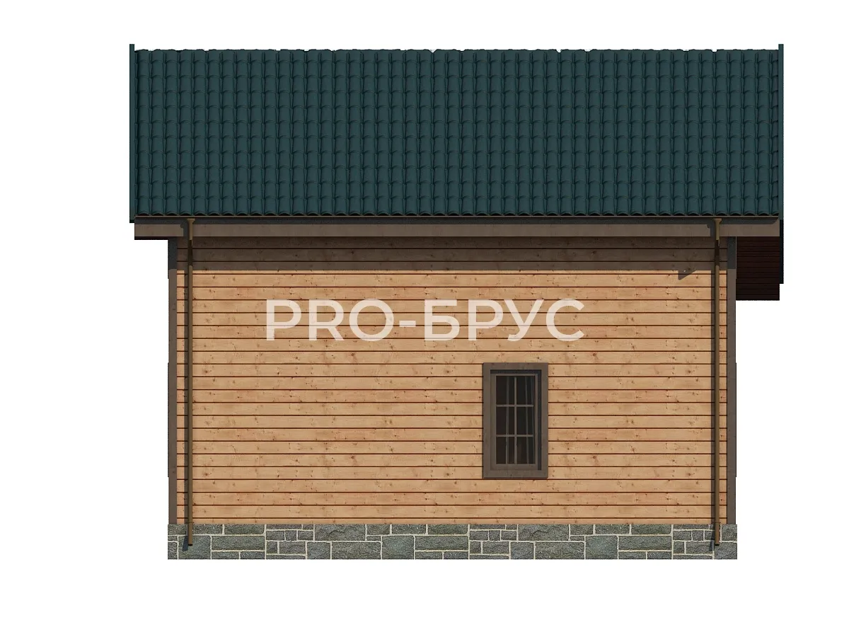 Проект дома из бруса - 6х8 - «Королёв» - 80 м² - вид слева