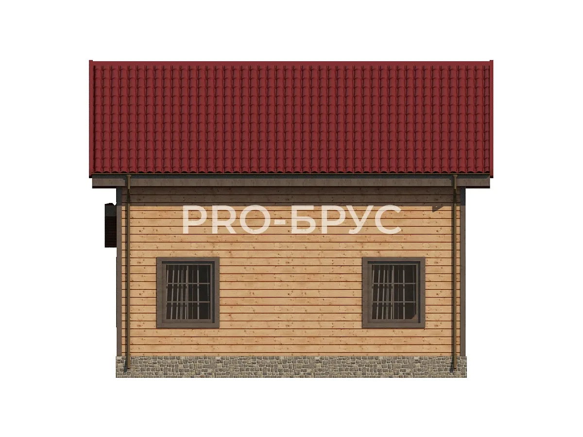 Проект дома из бруса - 8х8 - «Одинцово» - 124 м² - вид справа