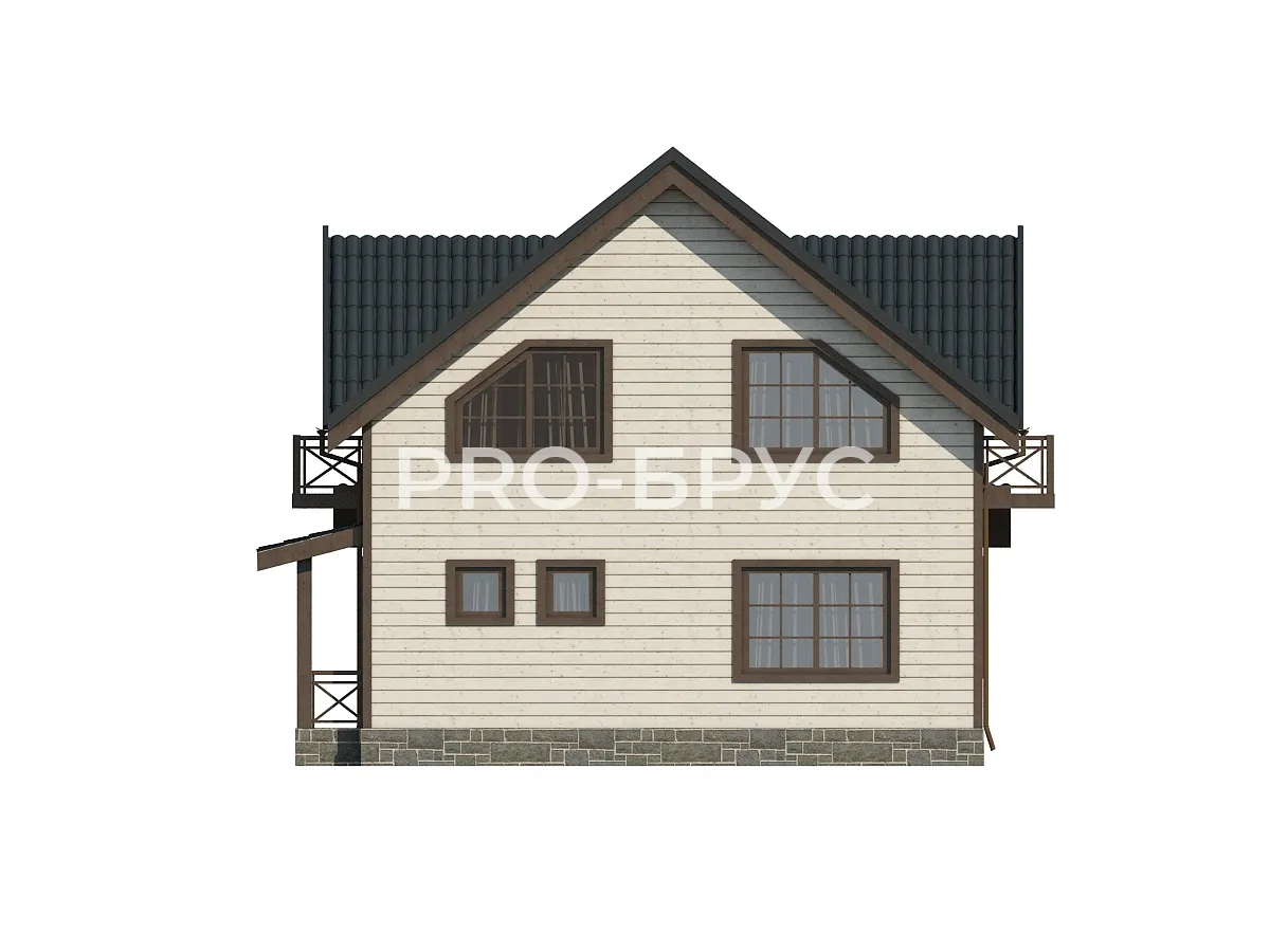 Проект дома из бруса - 10х12 - «Орехово-Зуево» - 175 м² - вид сзади