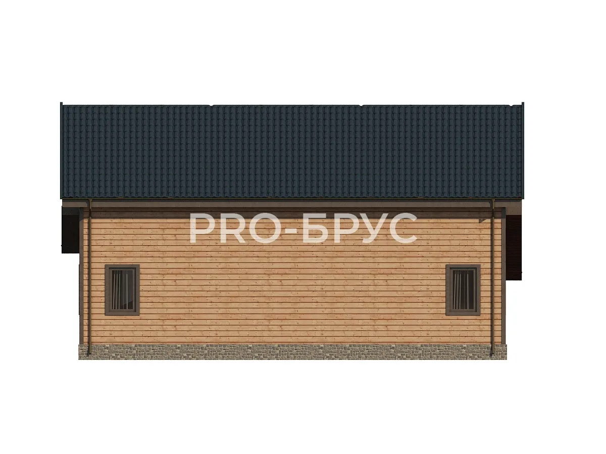 Проект дома из бруса - 13х13 - «Долгопрудный» - 256 м² - вид справа