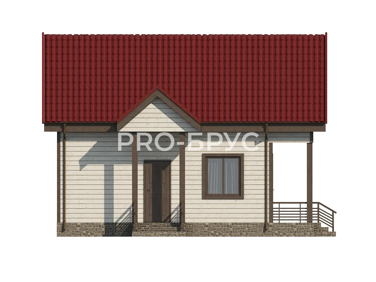 Проект дома из бруса - 8х9 - «Сергиев Посад» - 87 м² - вид слева