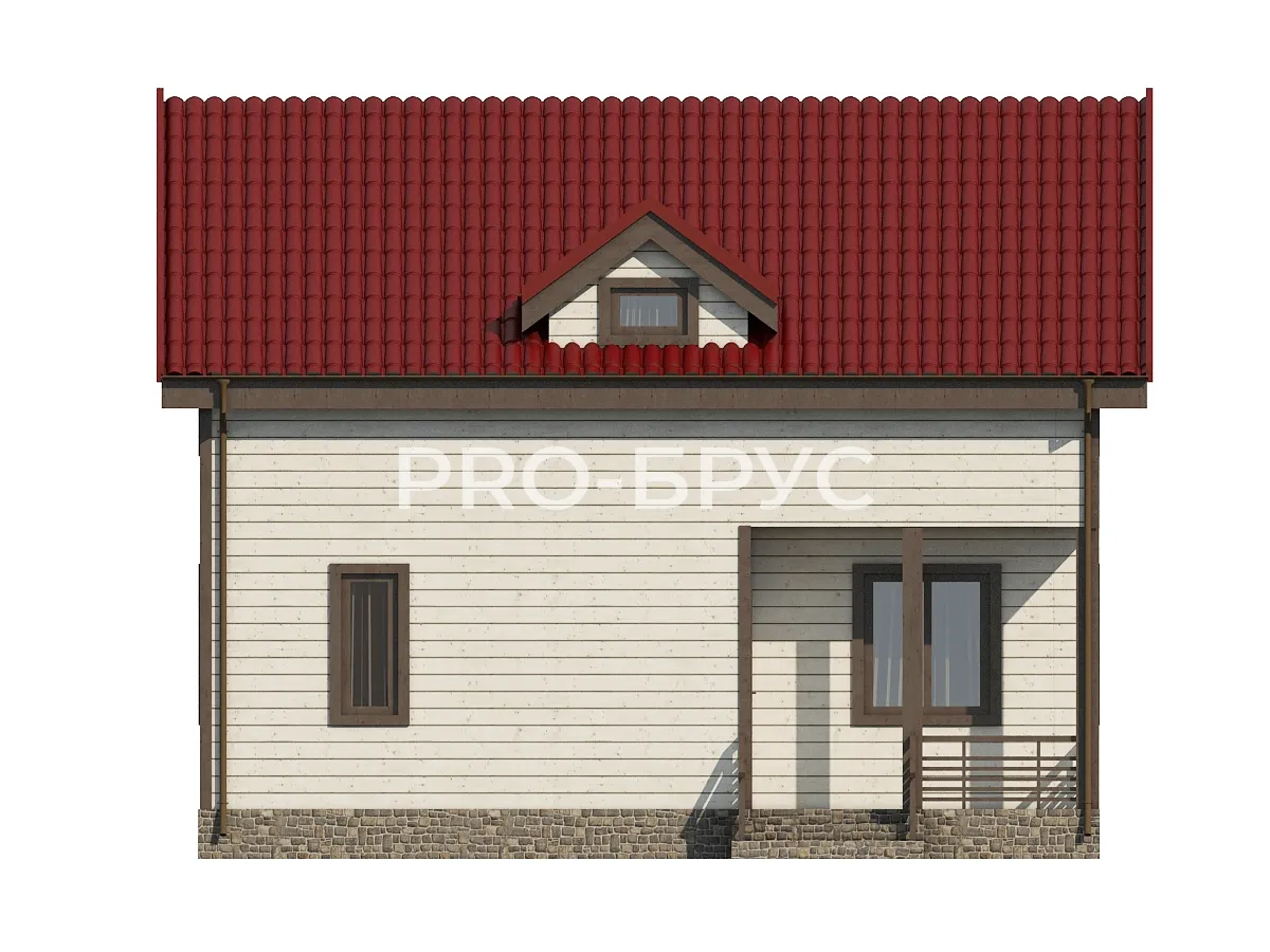 Проект дома из бруса - 9х7 - «Воскресенск» - 106 м² - вид слева