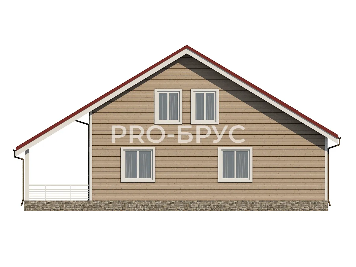 Проект дома из бруса - 10х14 - «Наро-Фоминск» - 157 м² - вид сзади