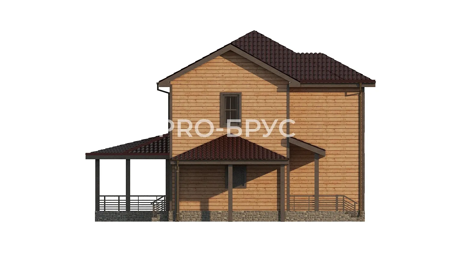 Проект дома из бруса - 9х14 - «Шатура» - 185 м² - вид справа
