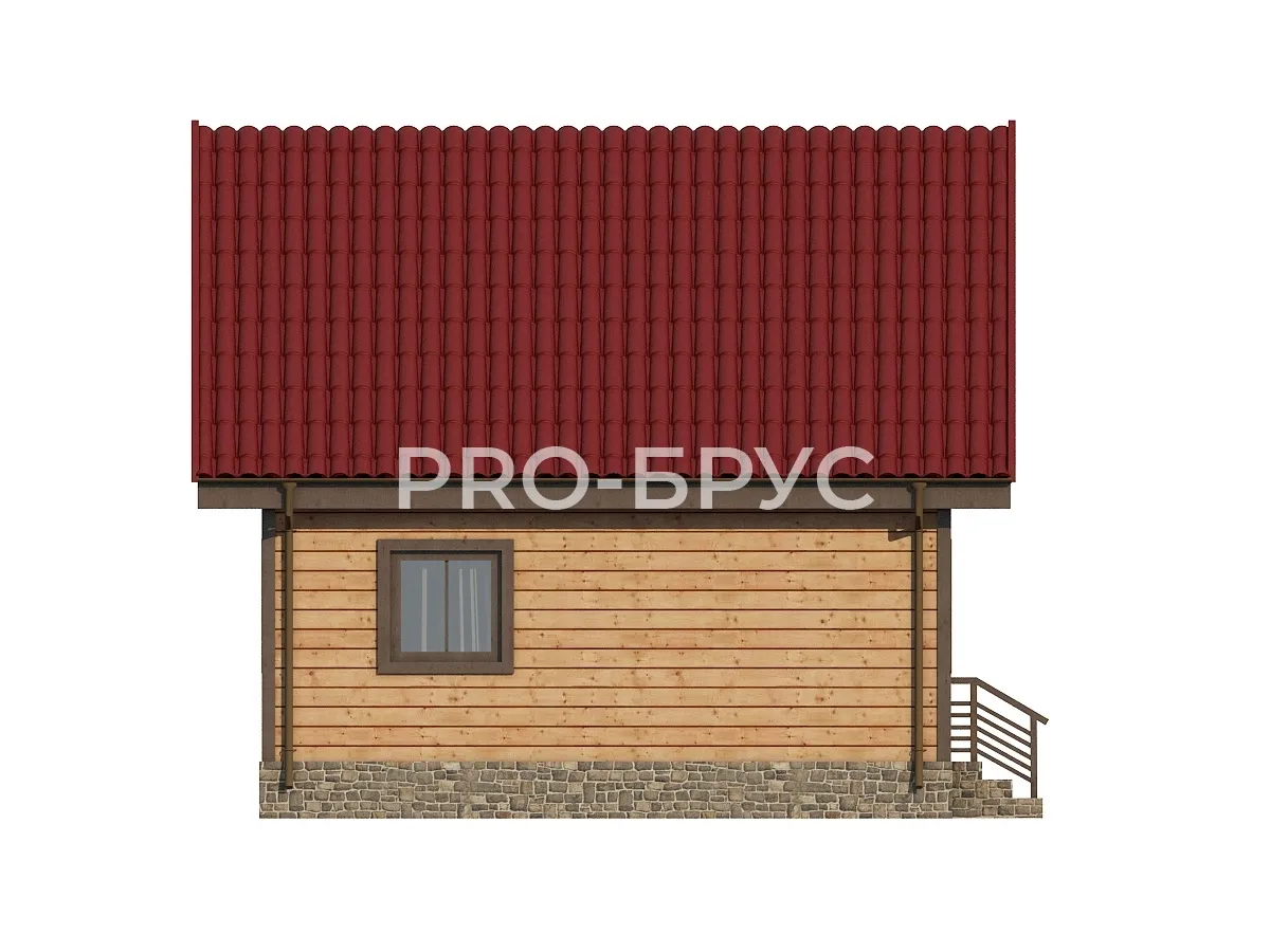Проект дома из бруса - 6х7 - «Протвино» - 70 м² - вид слева