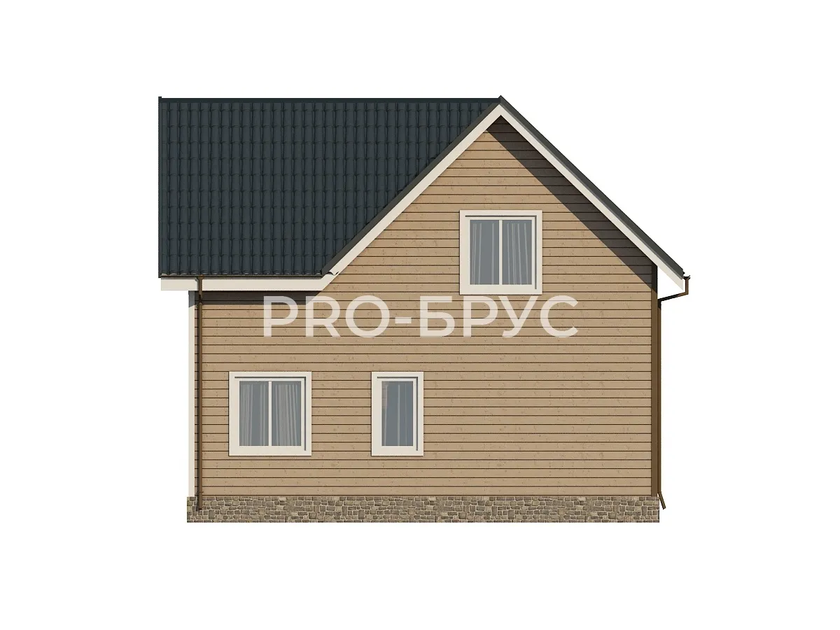 Проект дома из бруса - 9х9 - «Бронницы» - 90 м² - вид сзади