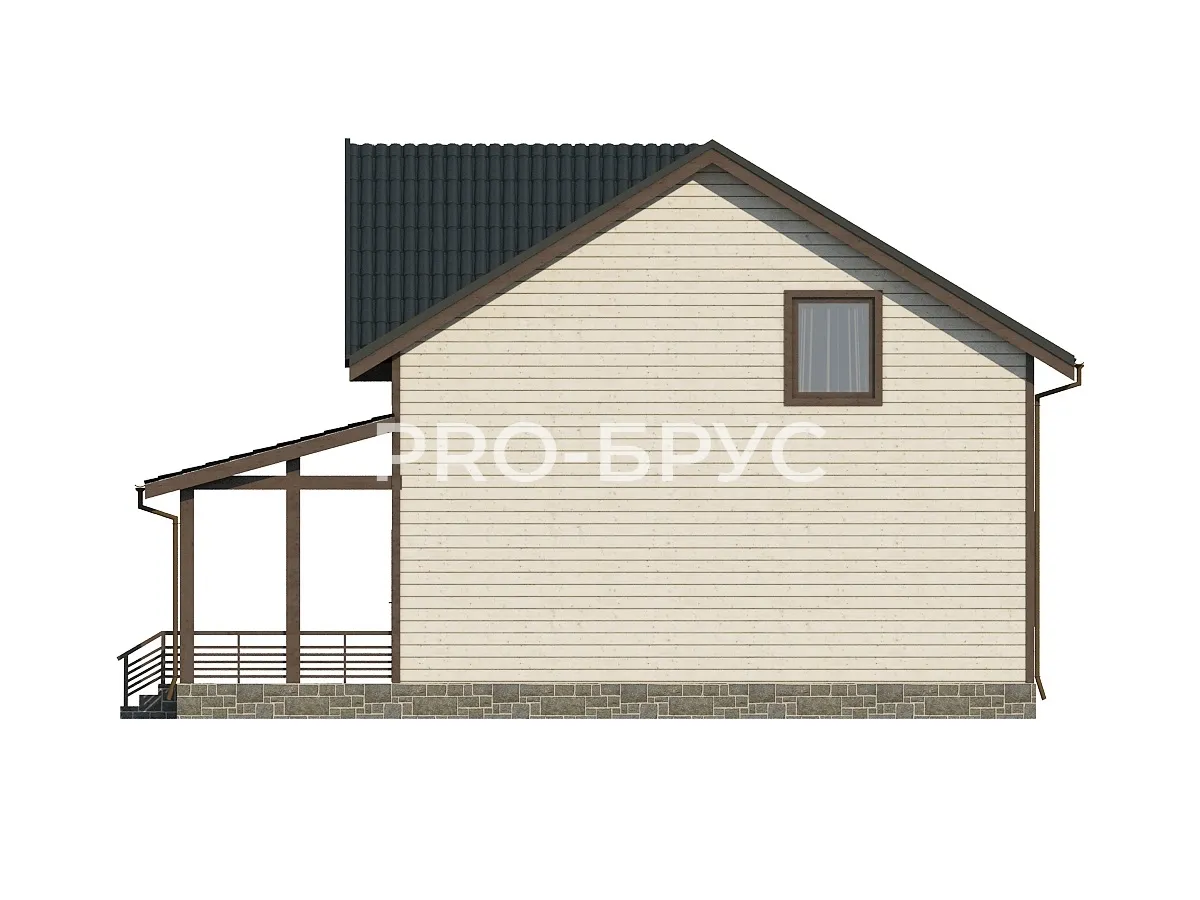 Проект дома из бруса - 9х12 - «Краснознаменск» - 145 м² - вид слева