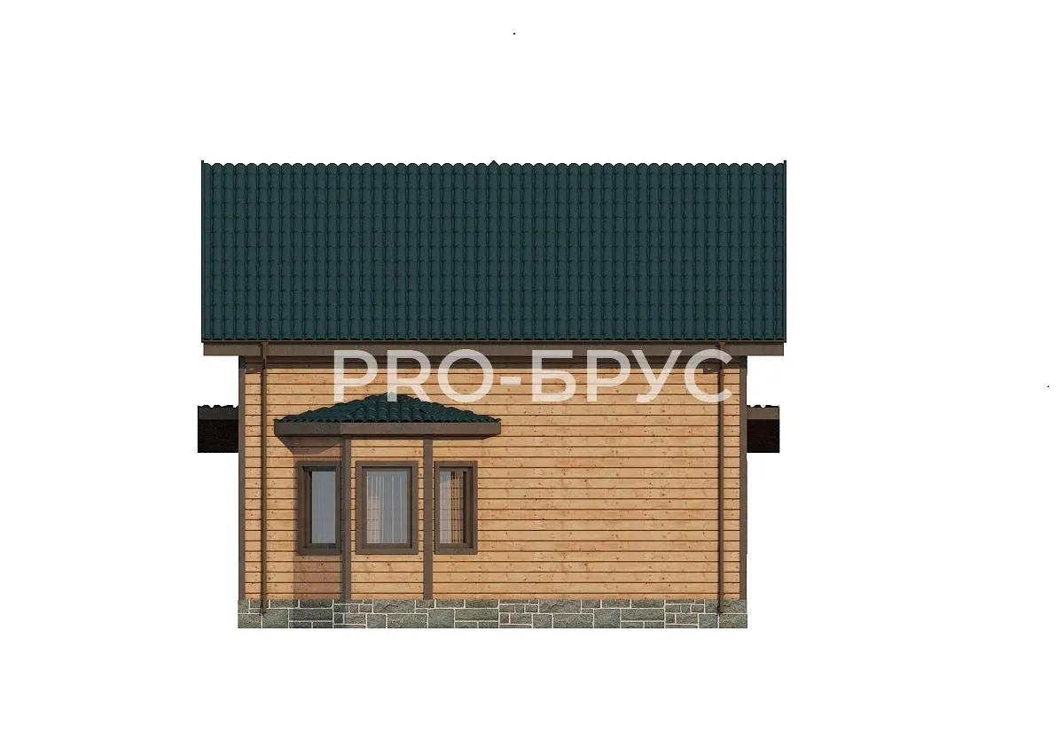 Проект дома из бруса - 8х9 - «Красноармейск» - 119 м² - вид сзади