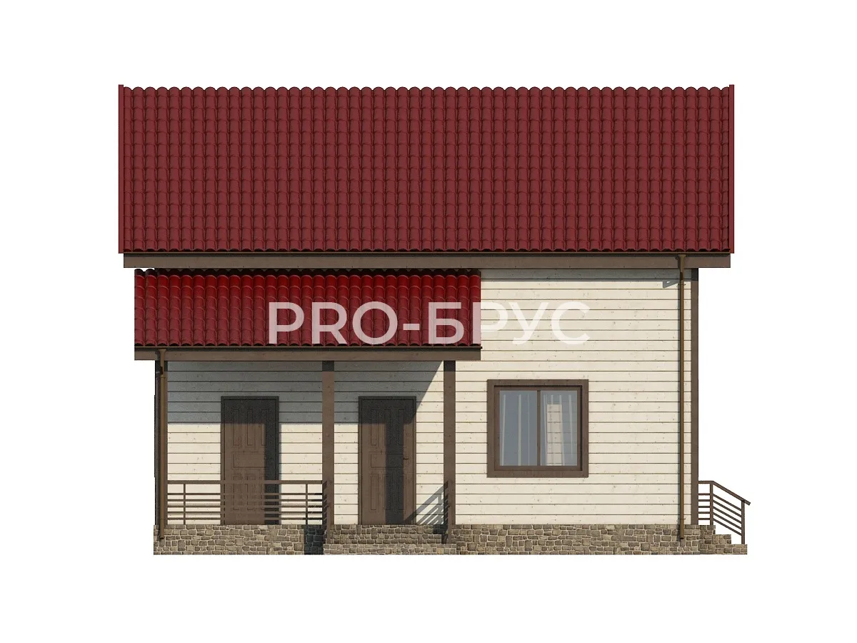 Проект дома из бруса - 9х10 - «Краснозаводск» - 130 м² - вид слева