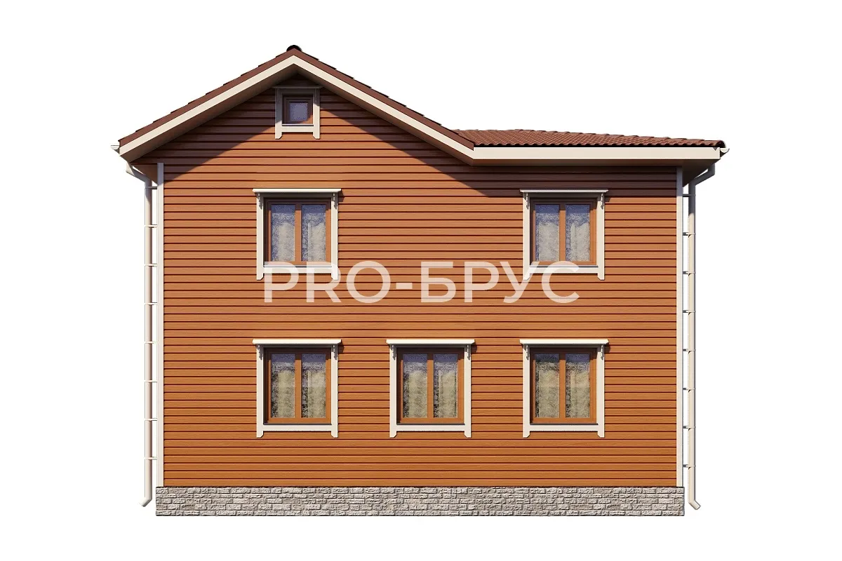 Проект дома из бруса - 10х11 - «Кубинка» - 164 м² - вид сзади