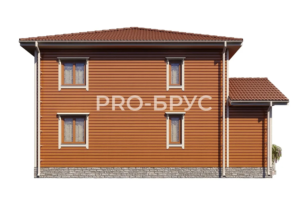 Проект дома из бруса - 10х11 - «Кубинка» - 164 м² - вид справа