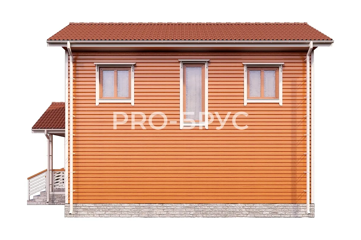 Проект дома из бруса - 10х11 - «Кубинка» - 164 м² - вид слева