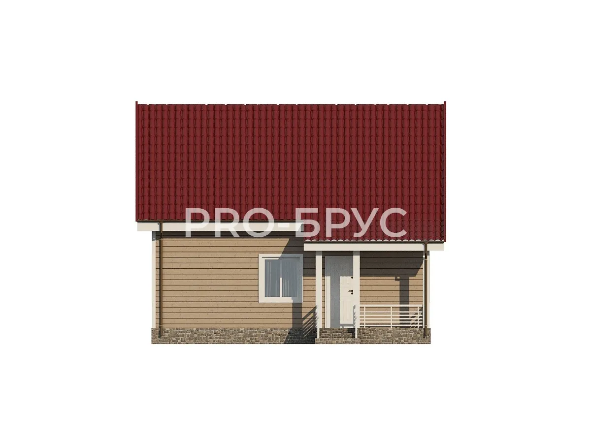 Проект дома из бруса - 8х9 - «Ашукино» - 120 м² - вид справа