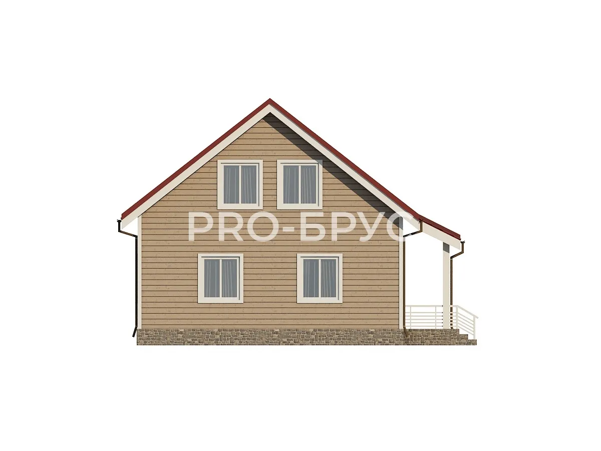 Проект дома из бруса - 8х9 - «Ашукино» - 120 м² - вид спереди
