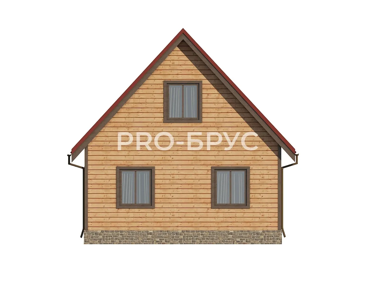 Проект дома из бруса - 7х9 - «Белоозёрский» - 100 м² - вид сзади