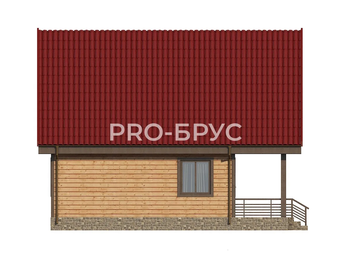 Проект дома из бруса - 7х9 - «Белоозёрский» - 100 м² - вид слева