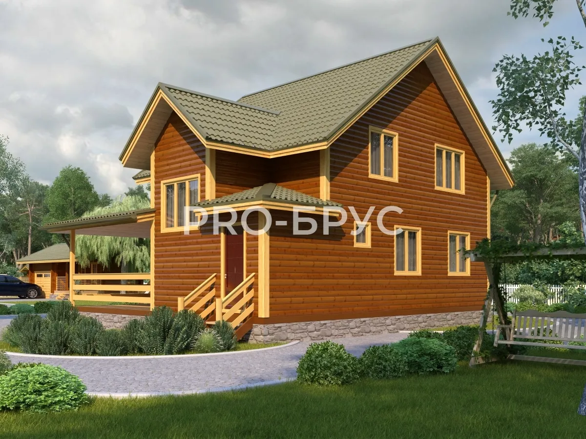 Проект дома из бруса - 9х10 - «Деденево» - 129 м² - вид сзади