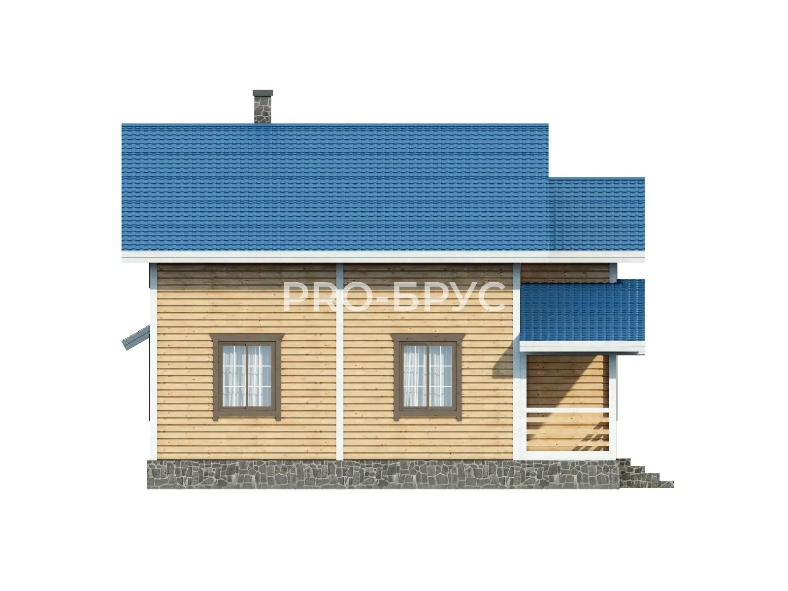 Проект дома из бруса - 9х10 - «Заречье» - 137 м² - вид слева