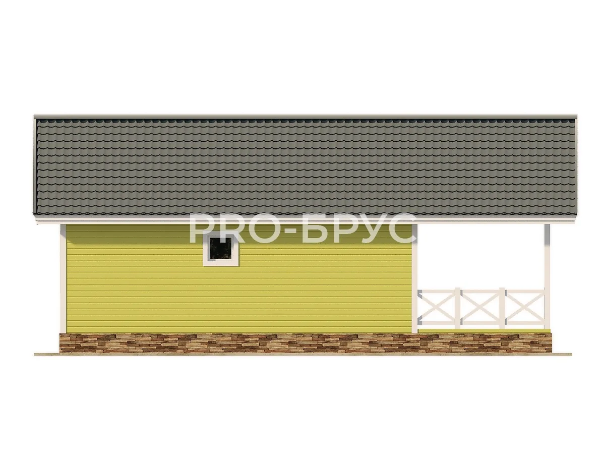 Проект дома из бруса - 7х11 - «Нахабино» - 66 м² - вид сзади