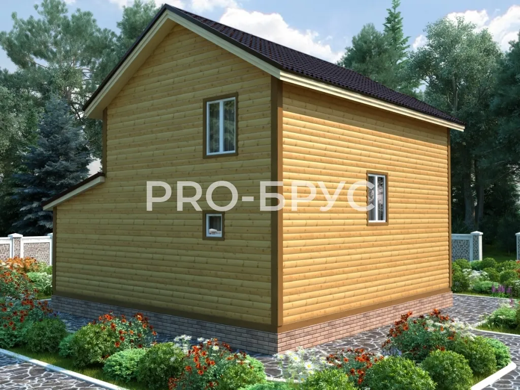 Проект дома из бруса - 8х9 - «Константиново» - 121 м² - вид сзади