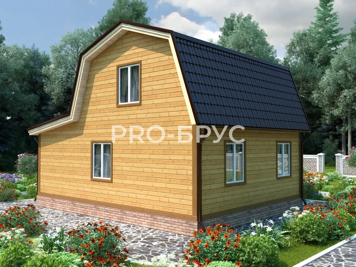Проект дома из бруса - 7х9 - «Рождествено» - 92 м² - вид сзади