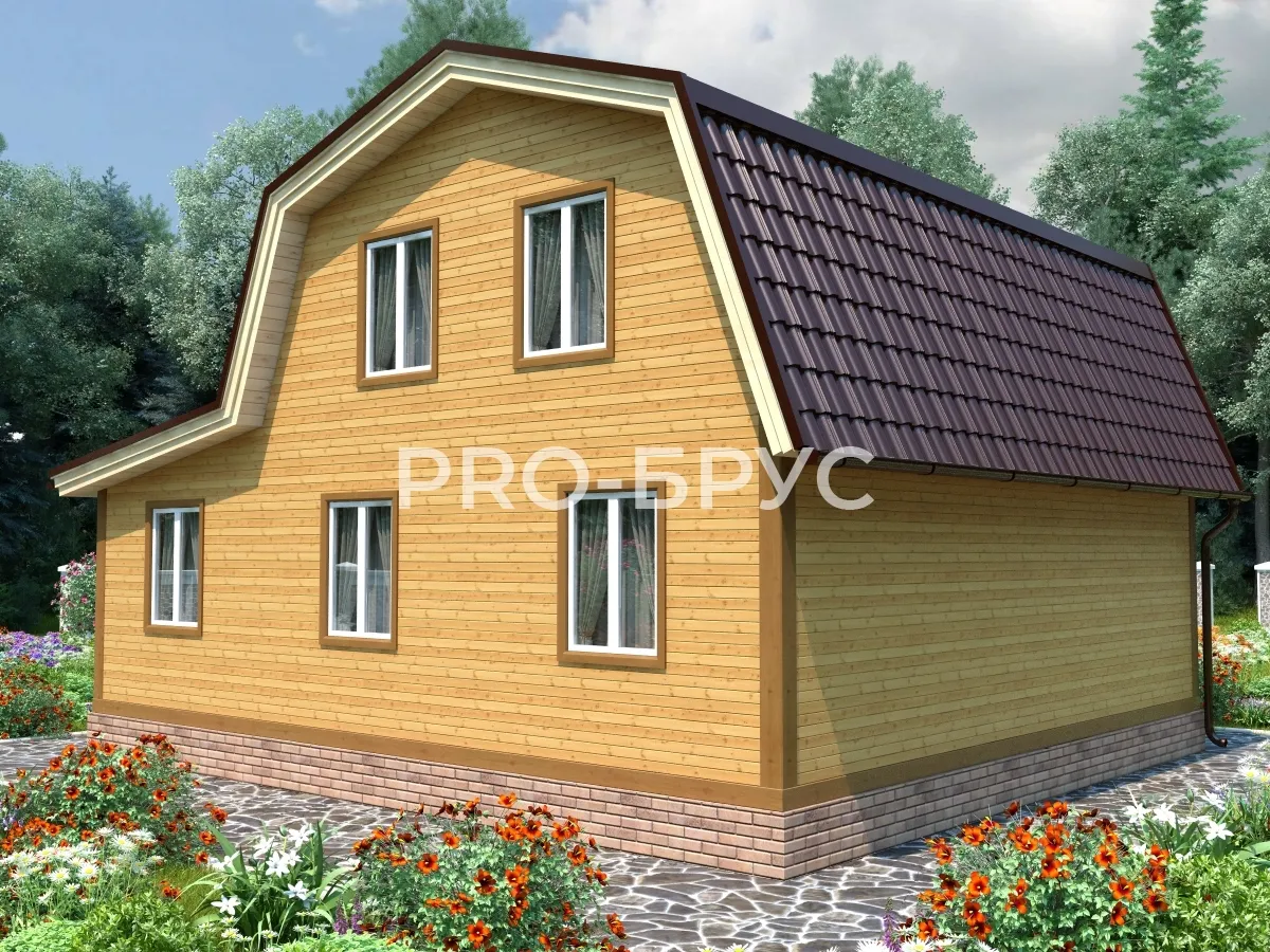 Проект дома из бруса - 8х9 - «Горки-10» - 106 м² - вид слева
