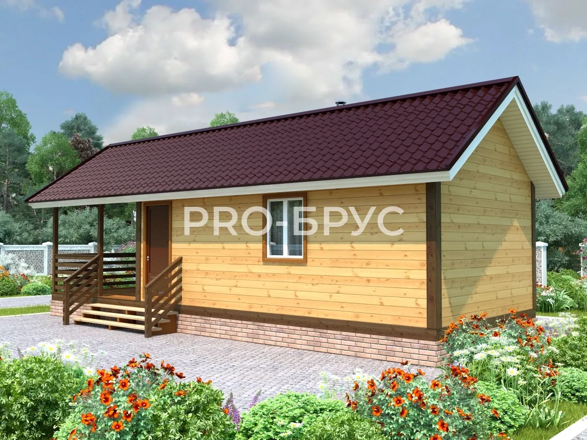 Проект бани из бруса - 4х11 - «Троицкое» - 47 м² - вид сзади