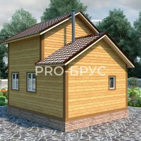 Проект дома из бруса 5 на 6 с мансардой БД-100 вид справа