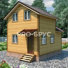 Проект дома из бруса 5 на 6 с мансардой БД-100 главный вид