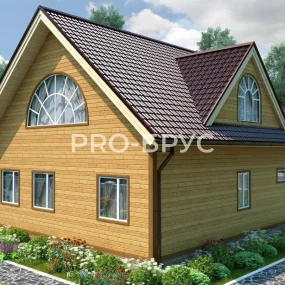 Проект дома из бруса 10 на 12 с мансардой БД-103 вид слева