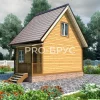 Проект дома из бруса - 4х6 - «Столбовая» - 44 м² - главный вид