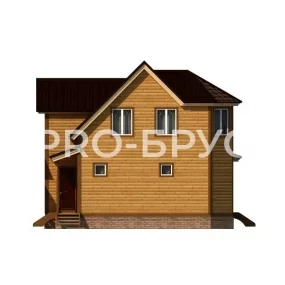 Проект дома из бруса 8 на 9 с мансардой БД-109 вид справа