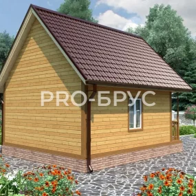 Проект дома из бруса 6 на 7 с мансардой БД-110 вид слева