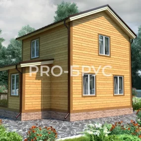 Проект дома из бруса 6 на 8 двухэтажный БД-113 вид справа