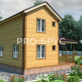 Проект дома из бруса 7 на 8 двухэтажный БД-116 вид справа