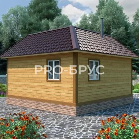 Проект дома из бруса 6 на 6 одноэтажный БД-122 вид справа