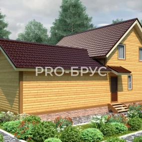 Проект дома из бруса 9 на 14 с мансардой БД-140 вид справа