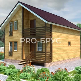 Проект дома из бруса 7 на 12 с мансардой БД-149 главный вид