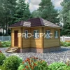 Проект бани из бруса - 5х6 - «Дрожжино» - 27 м² - главный вид