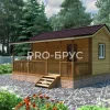 Проект бани из бруса - 5х6 - «Ганусово» - 30 м² - главный вид