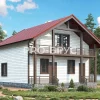 Проект дома из бруса - 8х9 - «Луховицы» - 115 м² - главный вид