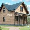 Проект дома из бруса - 6х8 - «Куровское» - 80 м² - главный вид