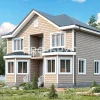 Проект дома из бруса - 7х9 - «Чехов» - 100 м² - главный вид