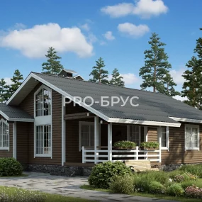 Проект дома 11 на 12 одноэтажный БД-80 главный вид