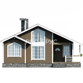 Проект дома из бруса 11 на 12 одноэтажный БД-80 вид спереди
