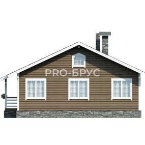 Проект дома из бруса 11 на 12 одноэтажный БД-80 вид сзади