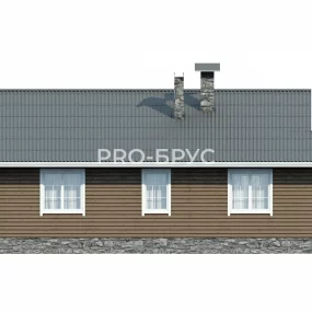 Проект дома из бруса 11 на 12 одноэтажный БД-80 вид слева