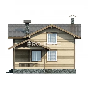 Проект дома из бруса 7 на 10 с мансардой БД-93 вид слева